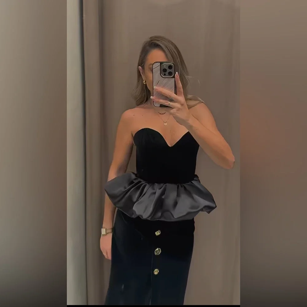 ZARA VELVET TOP ZW COLLECTION - Picture 8 of 17